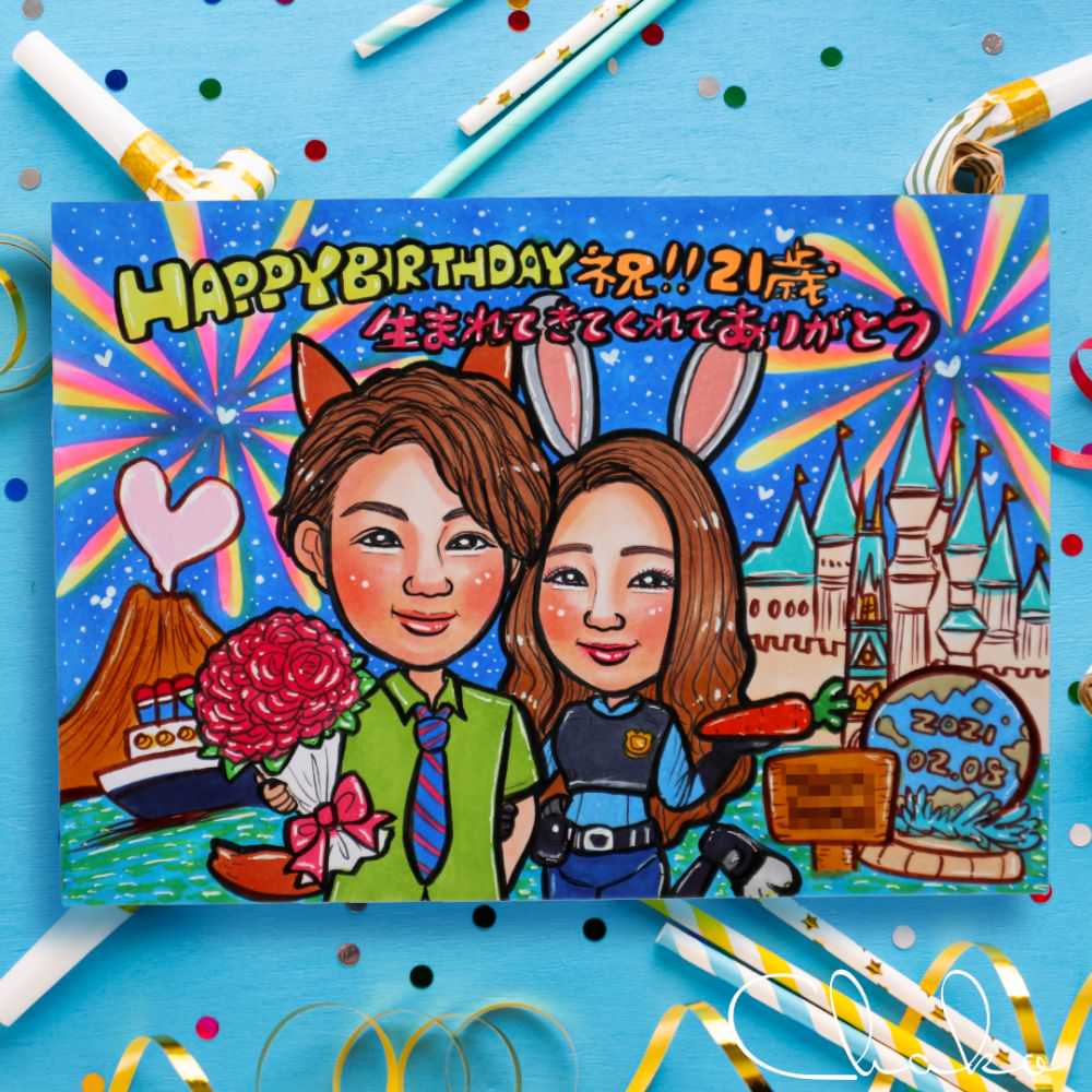 ♫オーダーメイド似顔絵♫⭐️ウェルカムボード⭐️ 似顔絵ウェルカムボードMサイズ 【結婚式 ウェルカムボード