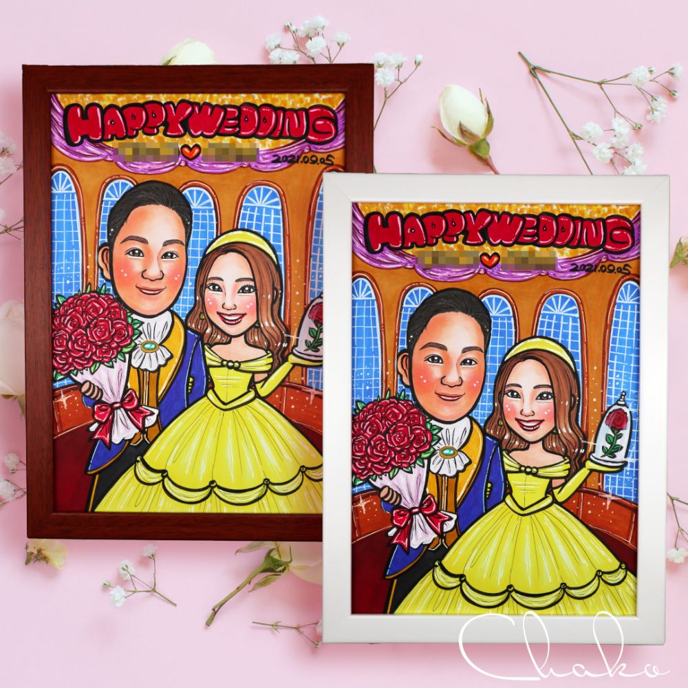 似顔絵ウェルカムボードMサイズ 【結婚式 ウェルカムボード オーダーメイド】