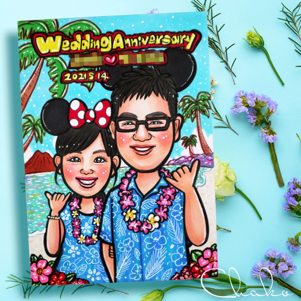 似顔絵ウェルカムボードMサイズ 【結婚式 ウェルカムボード オーダーメイド】