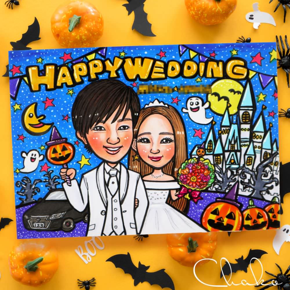 似顔絵ウェルカムボードMサイズ 【結婚式 ウェルカムボード オーダーメイド】