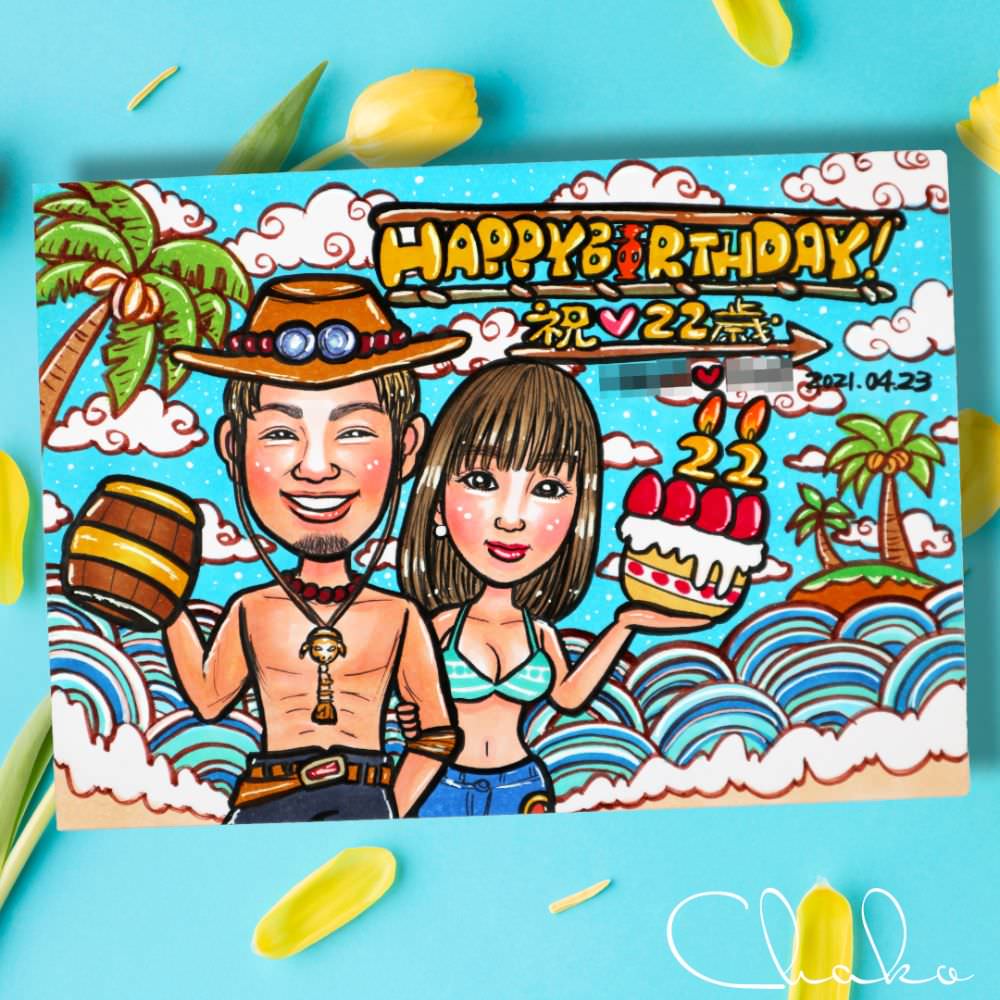 似顔絵ウェルカムボードMサイズ 【結婚式 ウェルカムボード オーダーメイド】