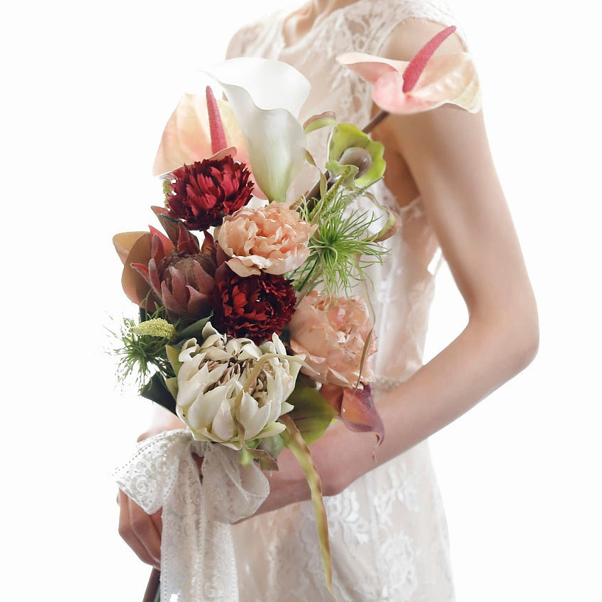 【レンタルブーケ】アンスリウムクラッチブーケ【結婚式 フラワー 造花 ブーケ ブートニア レンタル】