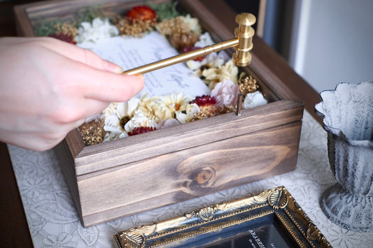 【comme si._ clé】 木箱 長方形 80名～130名〈ゲスト参加型結婚証明書〉