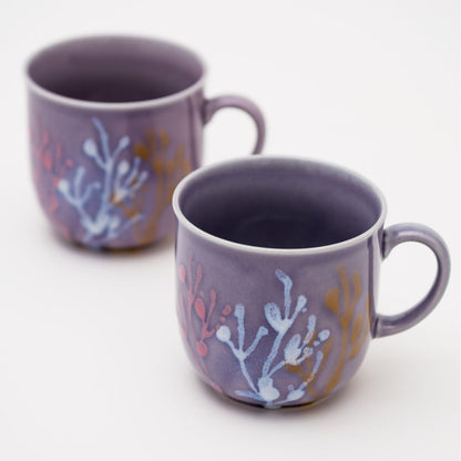 沖縄の海と縁起の良い珊瑚カップペア/紅掛空色【結婚式 引き出物・ギフト】
