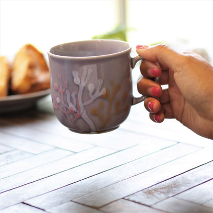 沖縄の海と縁起の良い珊瑚カップペア/紅掛空色【結婚式 引き出物・ギフト】