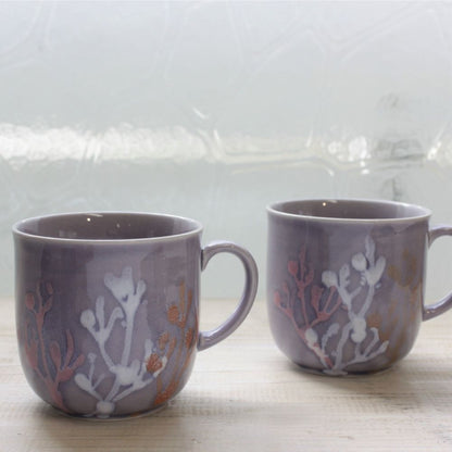 沖縄の海と縁起の良い珊瑚カップペア/紅掛空色【結婚式 引き出物・ギフト】