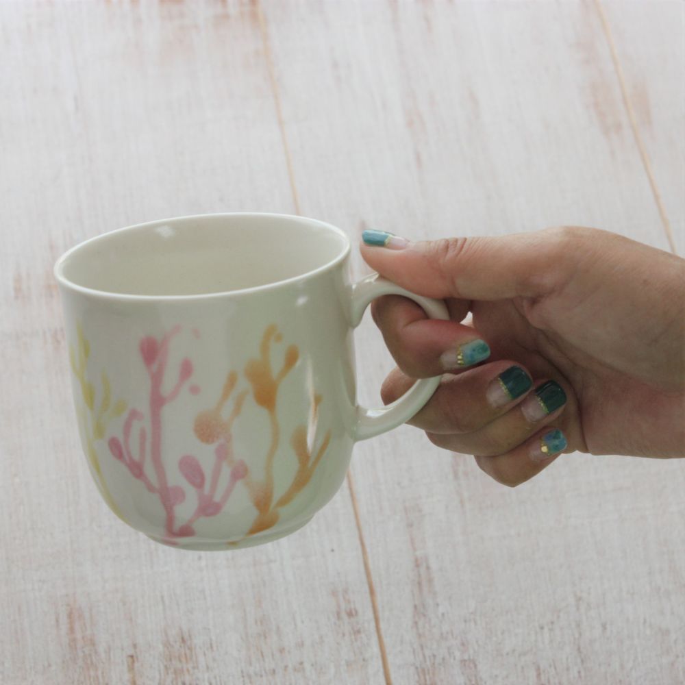 沖縄の海と縁起の良い珊瑚カップペア/純白【結婚式 引き出物・ギフト】