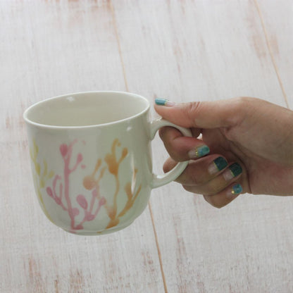 沖縄の海と縁起の良い珊瑚カップペア/純白【結婚式 引き出物・ギフト】