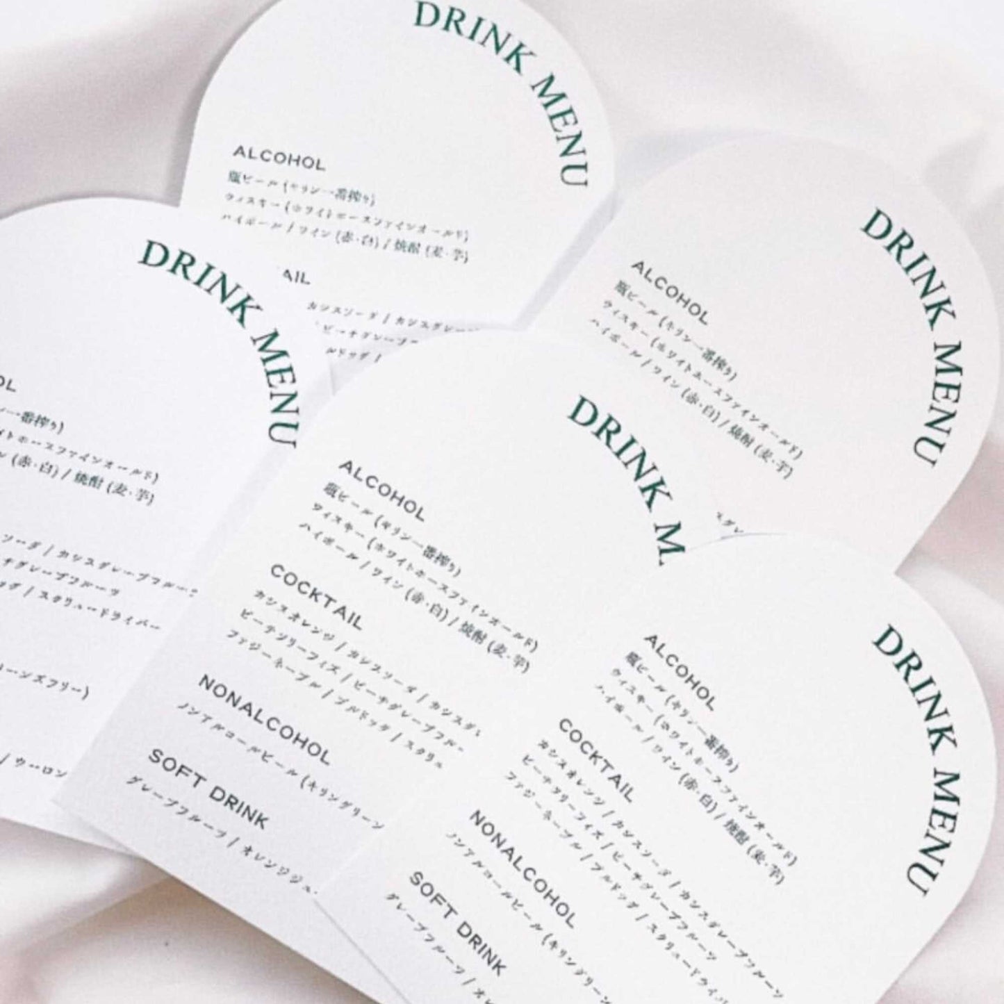 ドリンクメニュー アーチ型 【結婚式 ペーパー メニュー表】
