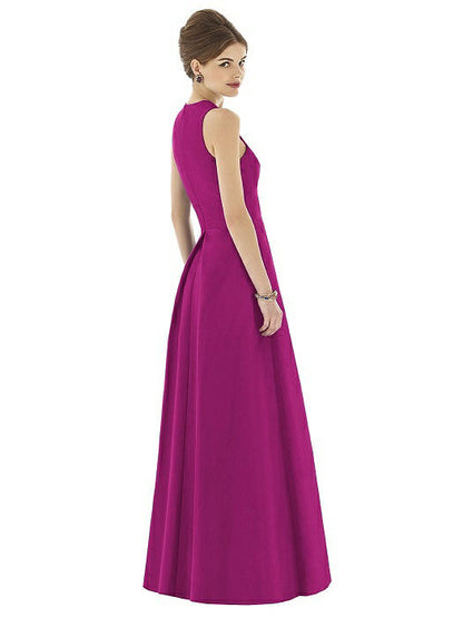 D611 ブライズメイド Vネック ロングドレス 【結婚式 ブライズメイド アッシャー オーダーメイド】