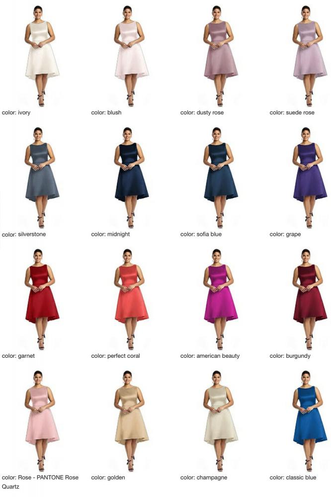 d697 サテンツイル ブライズメイド 膝丈 ショートドレス 【結婚式 ブライズメイド アッシャー オーダーメイド】