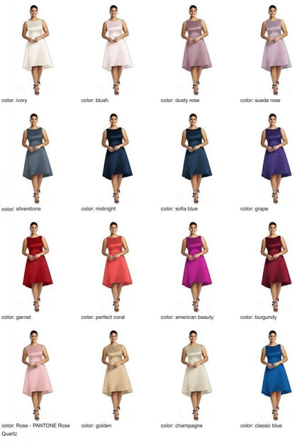 d697 サテンツイル ブライズメイド 膝丈 ショートドレス 【結婚式 ブライズメイド アッシャー オーダーメイド】