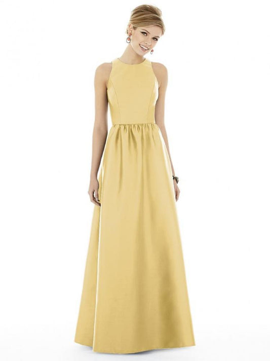 D707 バイカラー ブライズメイド サテンツイル ロングドレス 46色 【結婚式 ブライズメイド アッシャー オーダーメイド】