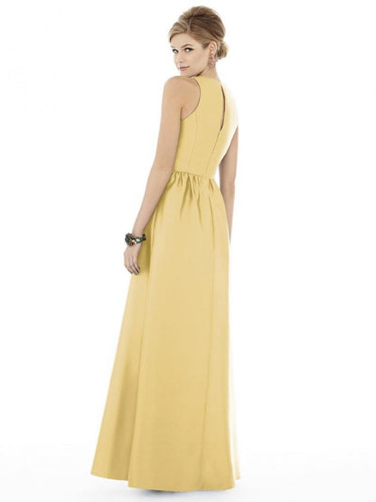 D707 バイカラー ブライズメイド サテンツイル ロングドレス 46色 【結婚式 ブライズメイド アッシャー オーダーメイド】