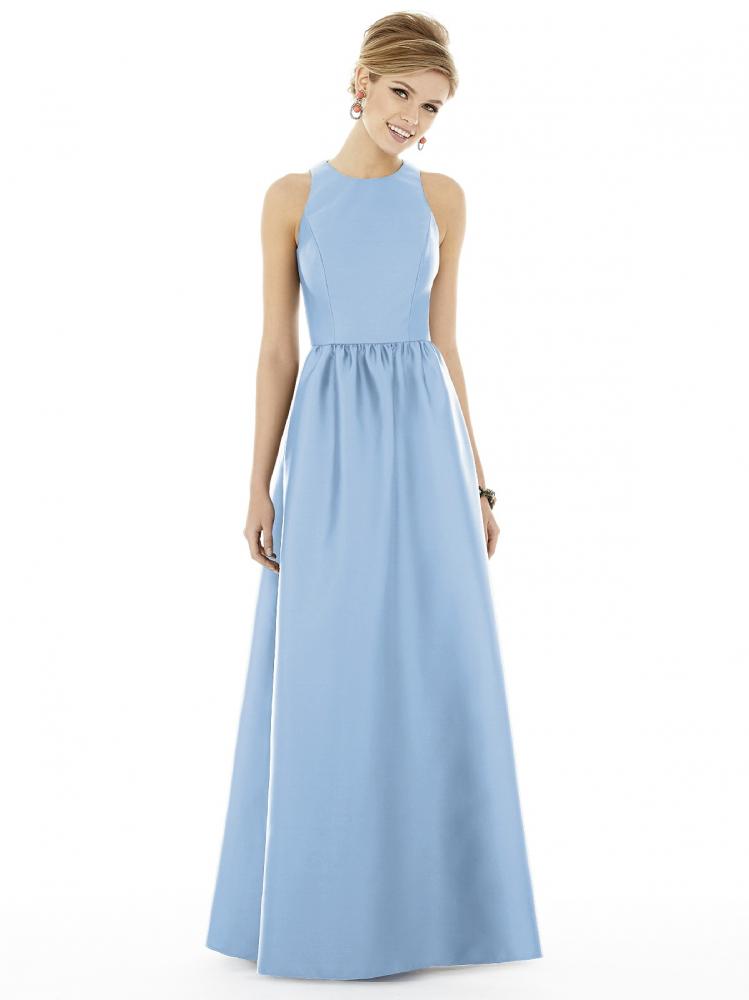 D707 バイカラー ブライズメイド サテンツイル ロングドレス 46色 【結婚式 ブライズメイド アッシャー オーダーメイド】