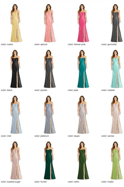 D762 サテンツイル スレンダー ロングドレス 41色 【結婚式 ブライズメイド アッシャー オーダーメイド】