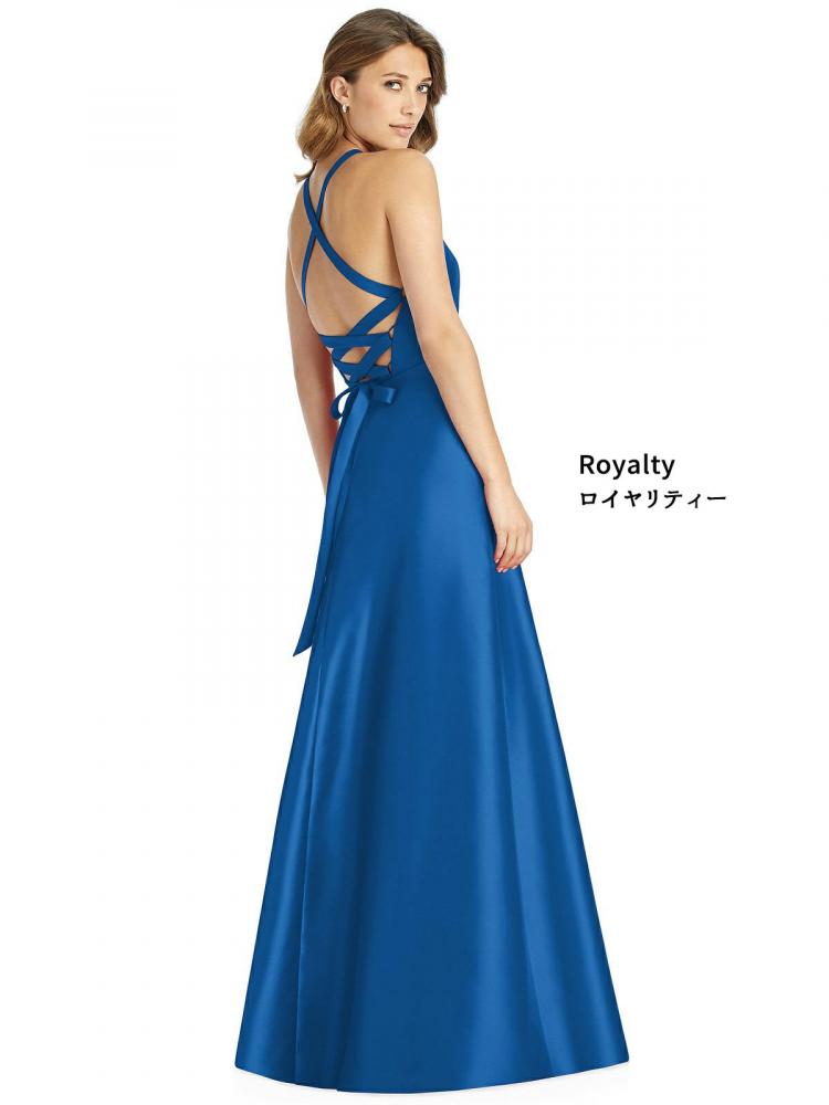 D763 サテンツイル クロスバック ブライズメイド ロングドレス 41色 【結婚式 ブライズメイド アッシャー オーダーメイド】