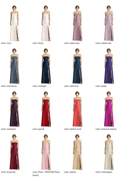 D764 サテンツイル ブライズメイド ロングドレス 39色 【結婚式 ブライズメイド アッシャー オーダーメイド】