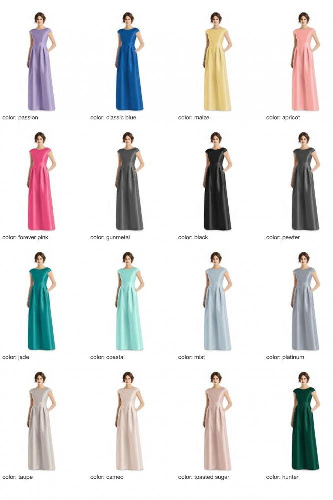 D767 サテンツイル 半袖 ブライズメイド ロングドレス 39色 【結婚式 ブライズメイド アッシャー オーダーメイド】