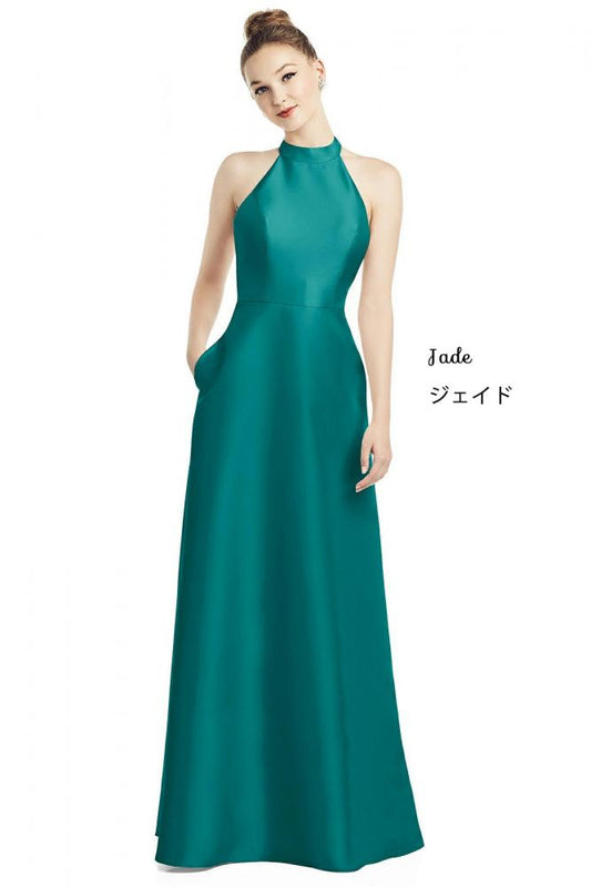 d772 サテンツイル ロングドレス 39色 【結婚式 ブライズメイド アッシャー オーダーメイド】