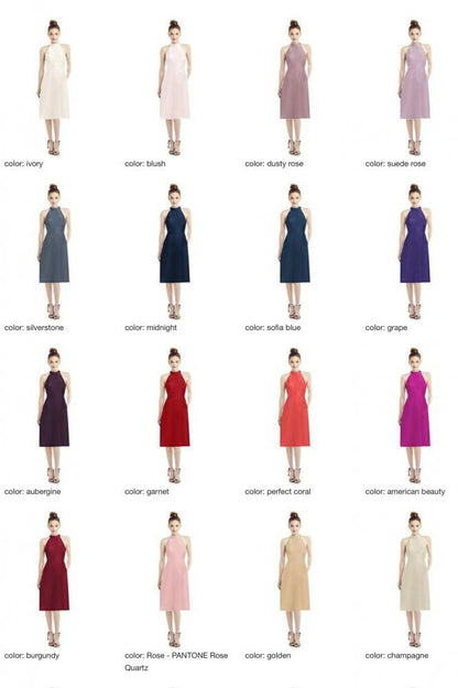 D773 サテンツイル ミディ丈 ブライズメイドドレス 39色 【結婚式 ブライズメイド アッシャー オーダーメイド】