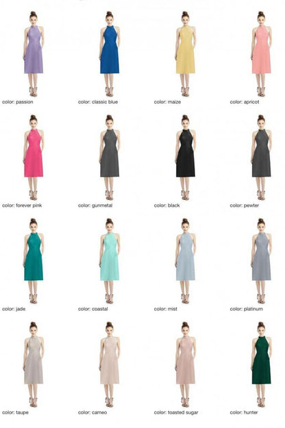 D773 サテンツイル ミディ丈 ブライズメイドドレス 39色 【結婚式 ブライズメイド アッシャー オーダーメイド】