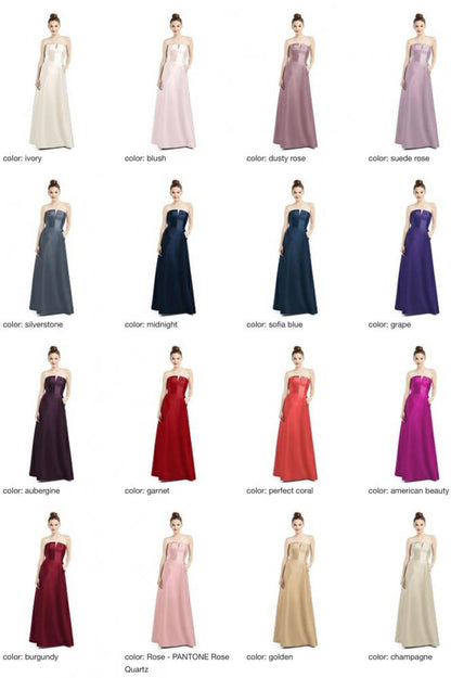 D774 サテンツイル ブライズメイド ロングドレス 39色 【結婚式 ブライズメイド アッシャー】