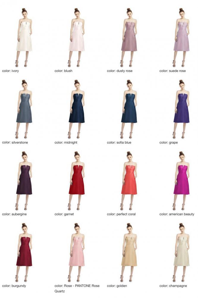 D775 サテンツイル ミディ丈 ブライズメイド ドレス 39色 【結婚式 ブライズメイド アッシャー オーダーメイド】