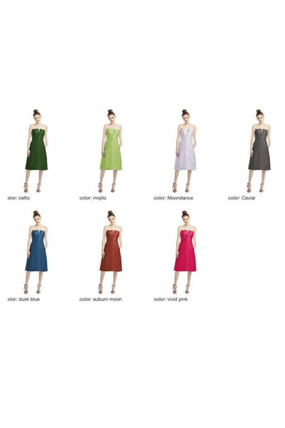 D775 サテンツイル ミディ丈 ブライズメイド ドレス 39色 【結婚式 ブライズメイド アッシャー オーダーメイド】