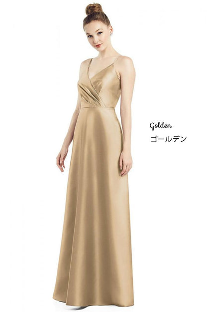 D776 サテンツイル ブライズメイド ロングドレス 39色 【結婚式 ブライズメイド アッシャー オーダーメイド】