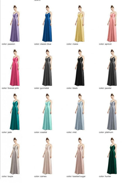 D776 サテンツイル ブライズメイド ロングドレス 39色 【結婚式 ブライズメイド アッシャー オーダーメイド】