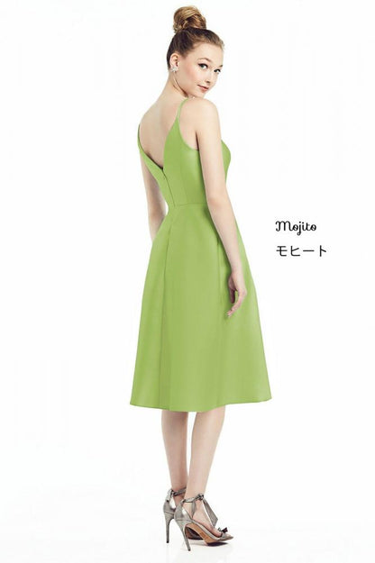 D777 サテンツイル ミディ丈 ブライズメイドドレス 39色 【結婚式 ブライズメイド アッシャー オーダーメイド】