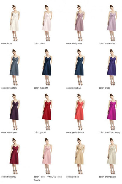 D777 サテンツイル ミディ丈 ブライズメイドドレス 39色 【結婚式 ブライズメイド アッシャー オーダーメイド】