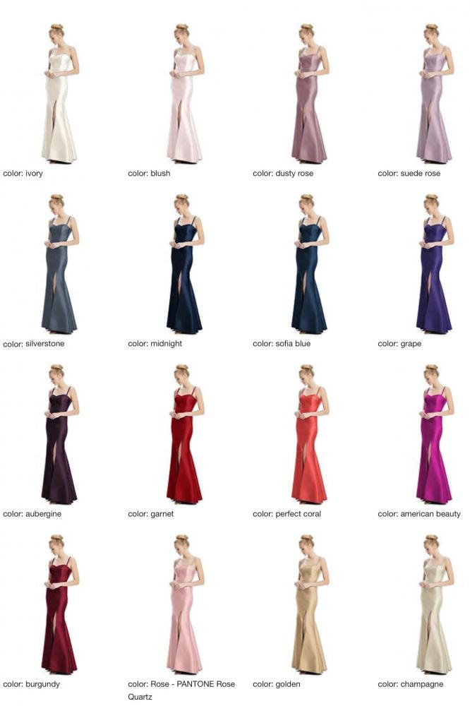 D787 サテンツイル ブライズメイド ロングドレス 39色 【結婚式 ブライズメイド アッシャー オーダーメイド】