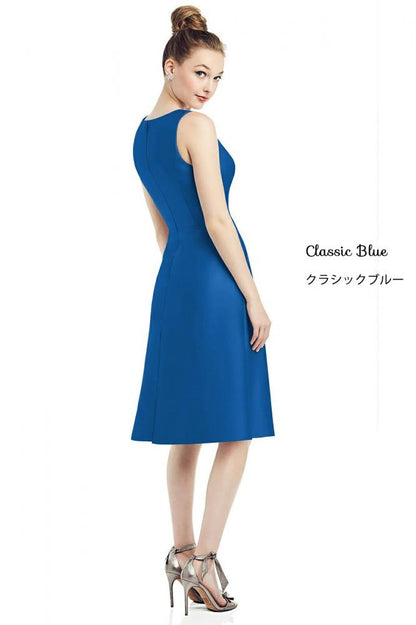 D789 サテンツイル ミディ丈 ブライズメイドドレス 39色 【結婚式 ブライズメイド アッシャー オーダーメイド】