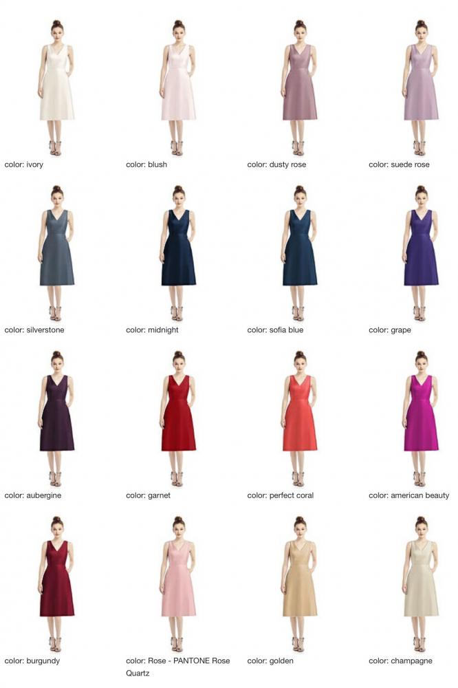 D789 サテンツイル ミディ丈 ブライズメイドドレス 39色 【結婚式 ブライズメイド アッシャー オーダーメイド】