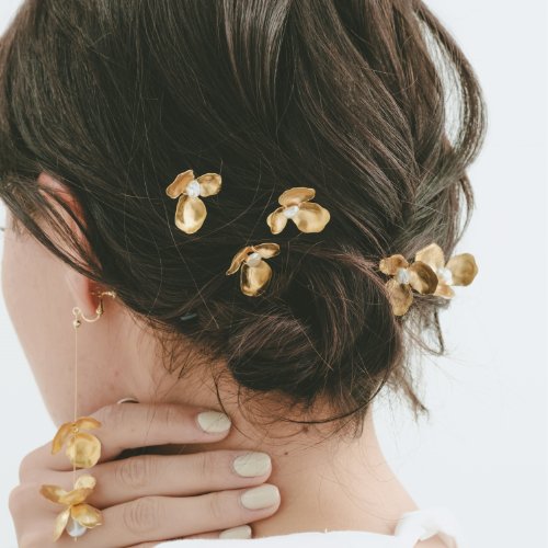 flower pin 5本set 【結婚式　ヘアアクセサリー】