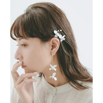 white flower pin 5本set【結婚式　ヘアアクセアリー】