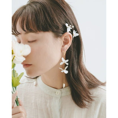 white flower pin 5本set【結婚式　ヘアアクセアリー】