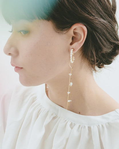 gold crystal chain【結婚式 ピアス イヤリング】