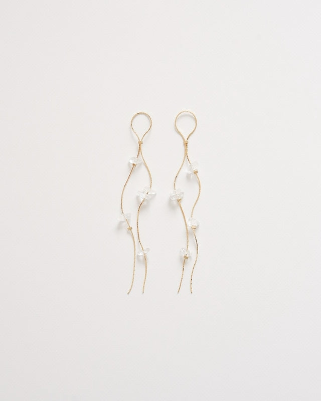 gold crystal chain【結婚式 ピアス イヤリング】