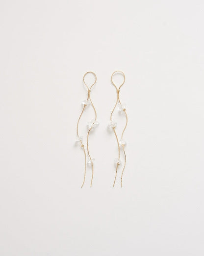 gold crystal chain【結婚式 ピアス イヤリング】