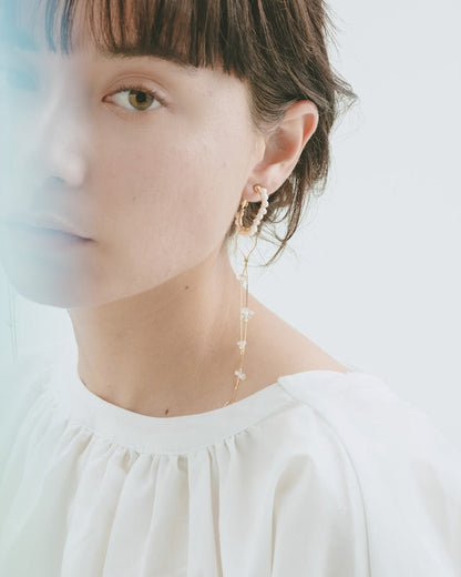 gold crystal chain【結婚式 ピアス イヤリング】