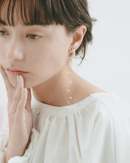gold crystal chain【結婚式 ピアス イヤリング】