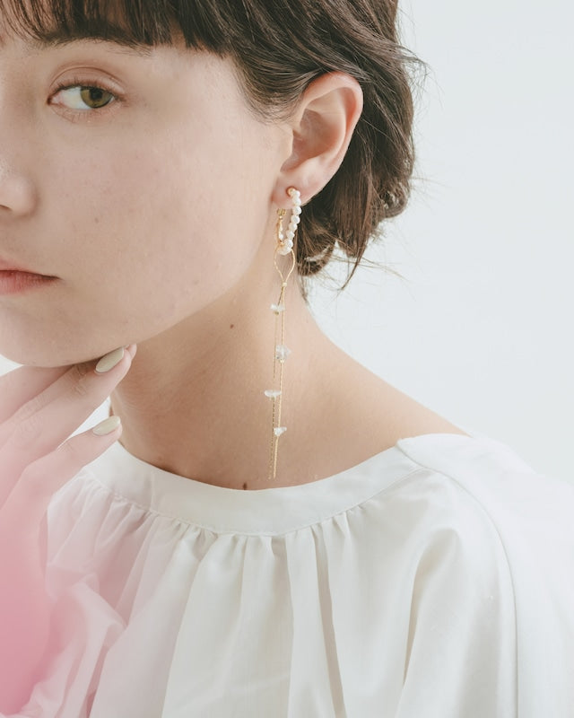 gold crystal chain【結婚式 ピアス イヤリング】