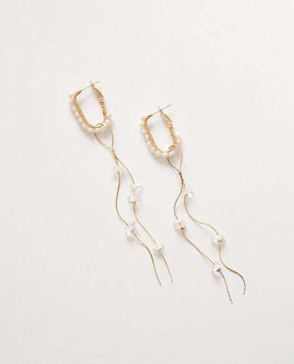 gold crystal chain【結婚式 ピアス イヤリング】