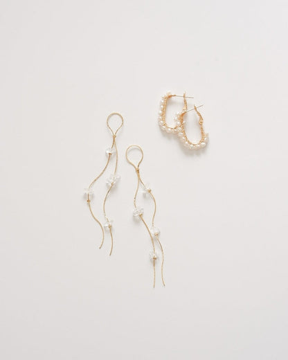 gold crystal chain【結婚式 ピアス イヤリング】