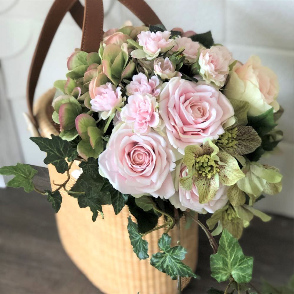 【造花】オーダーラウンドブーケ 【結婚式 フラワー 造花 ブーケ ブートニア】