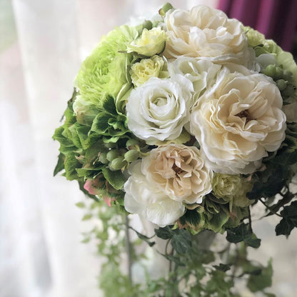 【造花】オーダーラウンドブーケ 【結婚式 フラワー 造花 ブーケ ブートニア】