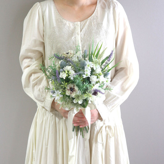 アネモネとラベンダーのブーケ＆ブートニアset